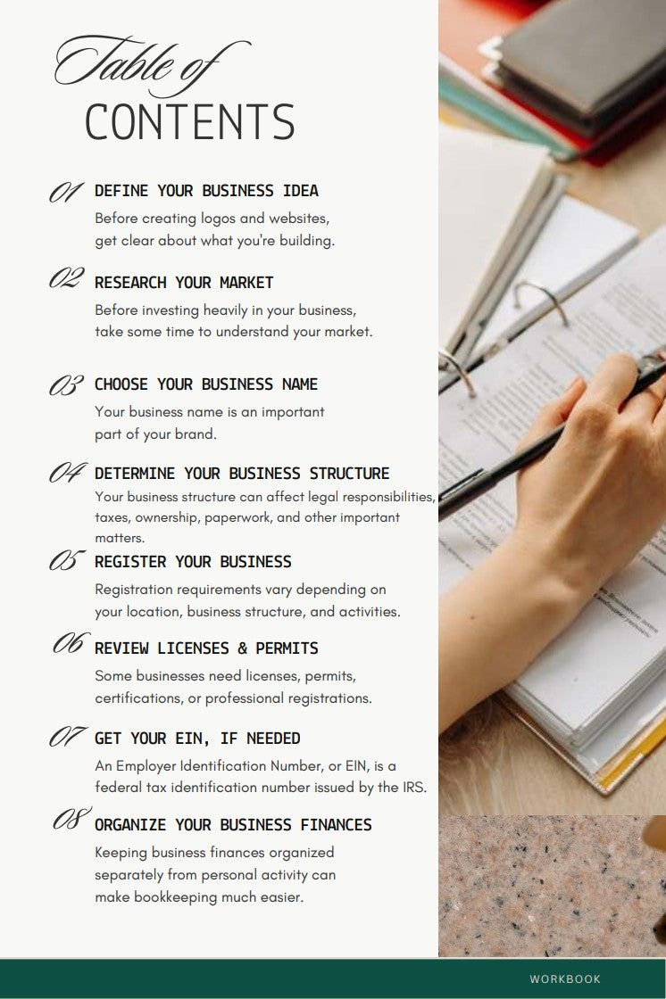 Small Business Startup Checklist - Digital Workbook