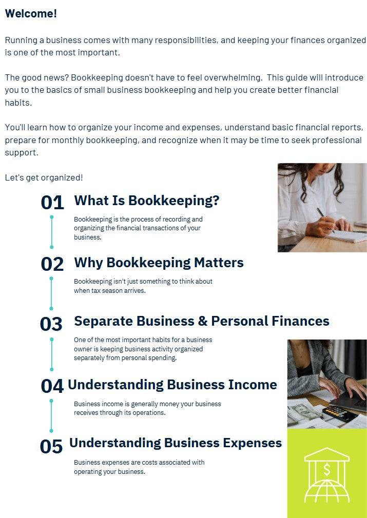 Bookkeeping Basics - Digital Workbook