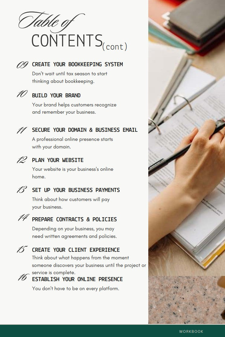 Small Business Startup Checklist - Digital Workbook