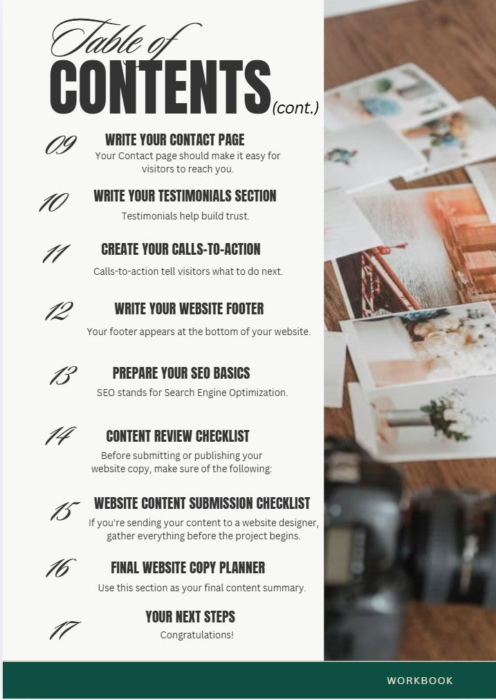 The Website Content Workbook - Digital Workbook