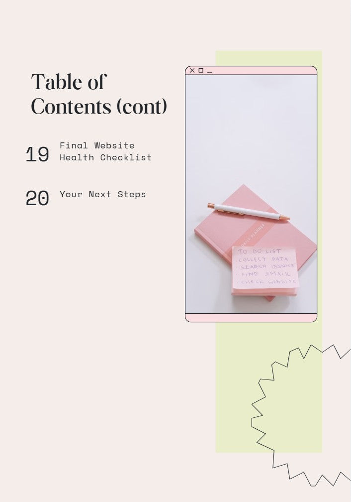 Website Maintenance Checklist - Digital Workbook/Checklist